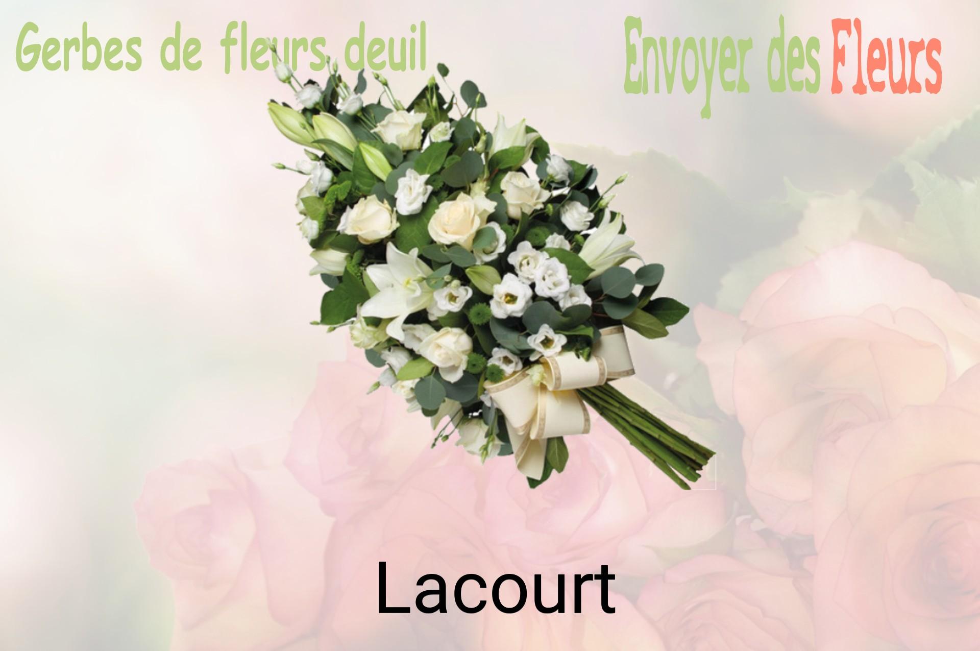 Gerbe de fleurs de deuil livrée à Lacourt